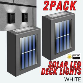 2 Pack New Solar Deck Lights Outdoor Waterproof LED Steps Lamps For Stairs Fence