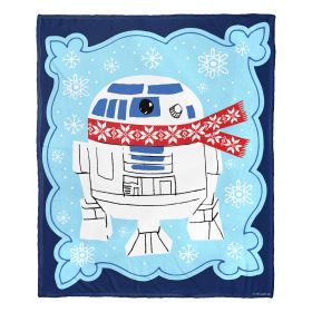 Star Wars; Snowy R2-D2 Aggretsuko Comics Silk Touch Throw Blanket; 50" x 60"