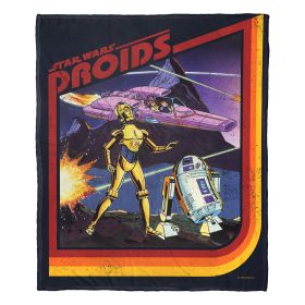 Star Wars; Retro Droids Aggretsuko Comics Silk Touch Throw Blanket; 50" x 60"