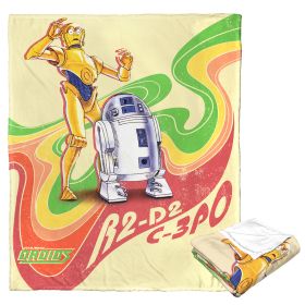 Star Wars; Retro Rainbow Droids Aggretsuko Comics Silk Touch Throw Blanket; 50" x 60"