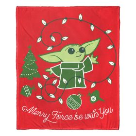 Star Wars: The Mandalorian; Merry Force Aggretsuko Comics Silk Touch Throw Blanket; 50" x 60"