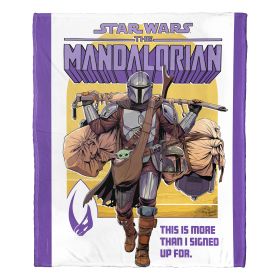 Star Wars: The Mandalorian; More than I Signed Up For Aggretsuko Comics Silk Touch Throw Blanket; 50" x 60"