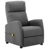 Massage Recliner Light Grey Fabric