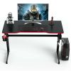 47.5 Inch Z-Shaped Computer Gaming Desk with Handle Rack