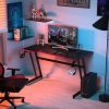 47.5 Inch Z-Shaped Computer Gaming Desk with Handle Rack