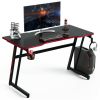 47.5 Inch Z-Shaped Computer Gaming Desk with Handle Rack