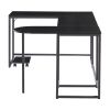 U-shaped Computer Desk, Industrial Corner Writing Desk with CPU Stand, Gaming Table Workstation Desk for Home Office (Black) (OLD SKU: WF198675AAB)