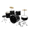 [Do Not Sell on Amazon]Glarry Full Size Adult Drum Set 5-Piece Black with Bass Drum, two Tom Drum, Snare Drum, Floor Tom, 16" Ride Cymbal, 14" Hi-hat