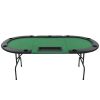 9-Player Folding Poker Table 3 Fold Oval Green