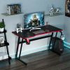 47.5 Inch Z-Shaped Computer Gaming Desk with Handle Rack