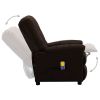 Massage Recliner Dark Brown Fabric