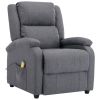 Massage Recliner Dark Gray Fabric