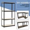 Storage Rack Shelving Unit Storage Shelf Steel Garage Utility Rack 4-Shelf Adjustable Shelves Heavy Duty Display Stand for Books; Kitchenware; Tools B