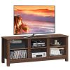 Universal Wooden TV Stand for TVs up to 60 Inch with 6 Open Shelves