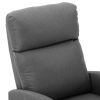 Massage Recliner Light Grey Fabric