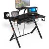 Multifunctional E-Sport Gaming Desk with Headset Hook and Cup Holder