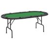 10-Player Folding Poker Table Green 81.1"x41.7"x29.5"