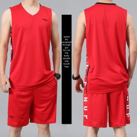 Casual Wear Sleeveless Thin Vest Running Wear Shorts Sportswear (Option: A RED-4XL)