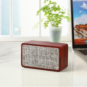 Wooden Fabric Bluetooth Speaker Retro Card Desktop Audio (Option: Red-USB)