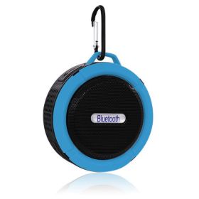 Stall Source Foreign Trade Wireless Portable Card Bluetooth Audio C6 Gift Bathroom Waterproof Big Suction Cup Bluetooth Speaker (Color: Blue)