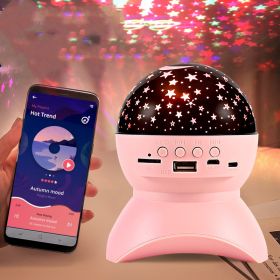 Bluetooth Audio Dream Projector Led Colorful Speakers (Option: Pink-USB)