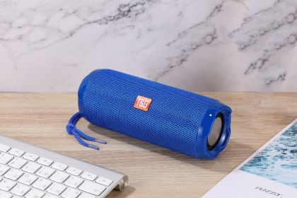 Fabric Portable Creative With Card Holder Wireless Bluetooth Speaker (Color: Blue)