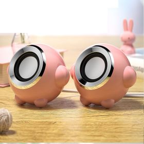 Home Wired Cute Multimedia Usb Subwoofer Mini Speakers (Option: Luxury powder-USB)