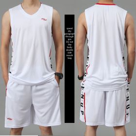 Casual Wear Sleeveless Thin Vest Running Wear Shorts Sportswear (Option: A WHITE-7xl)