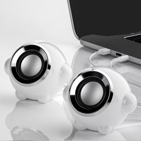 Home Wired Cute Multimedia Usb Subwoofer Mini Speakers (Option: Luxury white-USB)