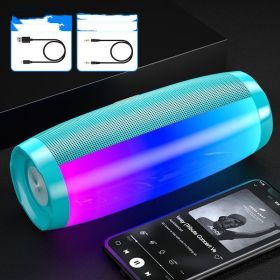 Colorful Lights Bluetooth Speaker High Volume Audio Subwoofer (Option: Flagship green lights-Highend version of the chargi)