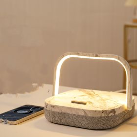 Led Wireless Charger Bluetooth Speaker Desk Lamp (Option: Marble grain-5200mah-USB)