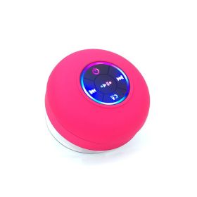 Big Suction Cup Waterproof Bluetooth Speaker LED Light Emitting (Option: Red-USB)