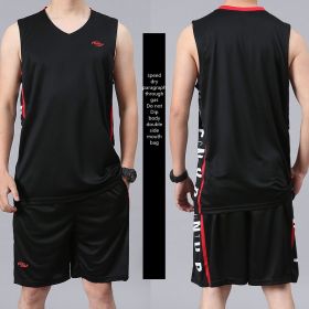 Casual Wear Sleeveless Thin Vest Running Wear Shorts Sportswear (Option: A Black-7xl)