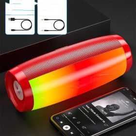 Colorful Lights Bluetooth Speaker High Volume Audio Subwoofer (Option: Flagship red lights-Speaker charging cable)