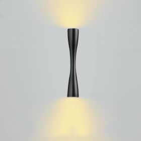 American Style Bedroom Wrought Iron Retro Wall Lamp (Option: Black-Warm light)