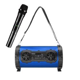 Outdoor High Power Speaker With Microphone Card (Option: Diamond blue wireless micropho-USB)