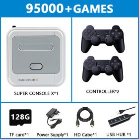 Retro Game Box Super Console X Video Game Console For PSP/PS1/MD/N64 WiFi Support HD Out Built-in 50 Emulators With 90000+Games (Color: SX-128G-706W-2, Plug Type: US)