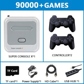 Retro Game Box Super Console X Video Game Console For PSP/PS1/MD/N64 WiFi Support HD Out Built-in 50 Emulators With 90000+Games (Color: SX-64G-706W-2, Plug Type: US)