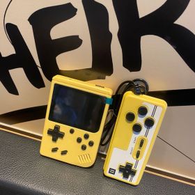 Retro Handheld Game Console; Portable Video Game Console For Children With 400 Classical FC Games 3.0-Inch Screen 1020mAh Rechargeable Battery Support (Color: Two Player-Yellow)