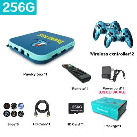 Pawky Box Game Console for PS1/DC/Naomi 50000+ Games Super Console WiFi Mini TV Kid Retro 4K Video Game Player (Color: 256G 50000 Games BG, Bundle: US plug)