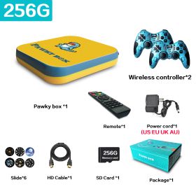 Pawky Box Game Console for PS1/DC/Naomi 50000+ Games Super Console WiFi Mini TV Kid Retro 4K Video Game Player (Color: 256G 50000 Games YB, Bundle: US plug)