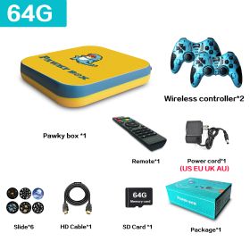 Pawky Box Game Console for PS1/DC/Naomi 50000+ Games Super Console WiFi Mini TV Kid Retro 4K Video Game Player (Color: 64G 33000 Games YB, Bundle: US plug)