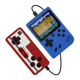 Retro Portable Mini Handheld Video Game Console 8-Bit 3.0 Inch Color LCD Kids Color Game Player Built-in 400 games (Color: Blue with Gamepad, Ships From: China)