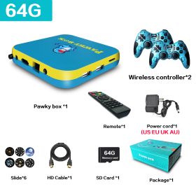 Pawky Box Game Console for PS1/DC/Naomi 50000+ Games Super Console WiFi Mini TV Kid Retro 4K Video Game Player (Color: 64G 33000 Games BY, Bundle: US plug)