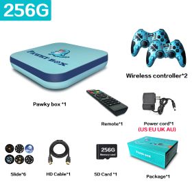 Pawky Box Game Console for PS1/DC/Naomi 50000+ Games Super Console WiFi Mini TV Kid Retro 4K Video Game Player (Color: 256G 50000 Games GB, Bundle: US plug)