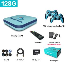 Pawky Box Game Console for PS1/DC/Naomi 50000+ Games Super Console WiFi Mini TV Kid Retro 4K Video Game Player (Color: 128G 50000 Games GB, Bundle: US plug)