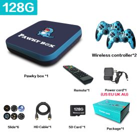 Pawky Box Game Console for PS1/DC/Naomi 50000+ Games Super Console WiFi Mini TV Kid Retro 4K Video Game Player (Color: 128G 41000 Games DBB, Bundle: US plug)