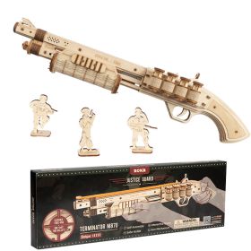 Robotime ROKR 3D Wooden Puzzle Games Shotgun Model Building Kits Toys for Children Drop Shipping (Model Number: LQ501 Shotgun)