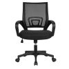 Office Computer Desk Chair Gaming-Ergonomic Mid Back Cushion Lumbar Support with Wheels Comfortable Blue Mesh Racing Seat Adjustable Swivel Rolling Ho