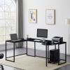 U-shaped Computer Desk;  Industrial Corner Writing Desk with CPU Stand;  Gaming Table Workstation Desk for Home Office